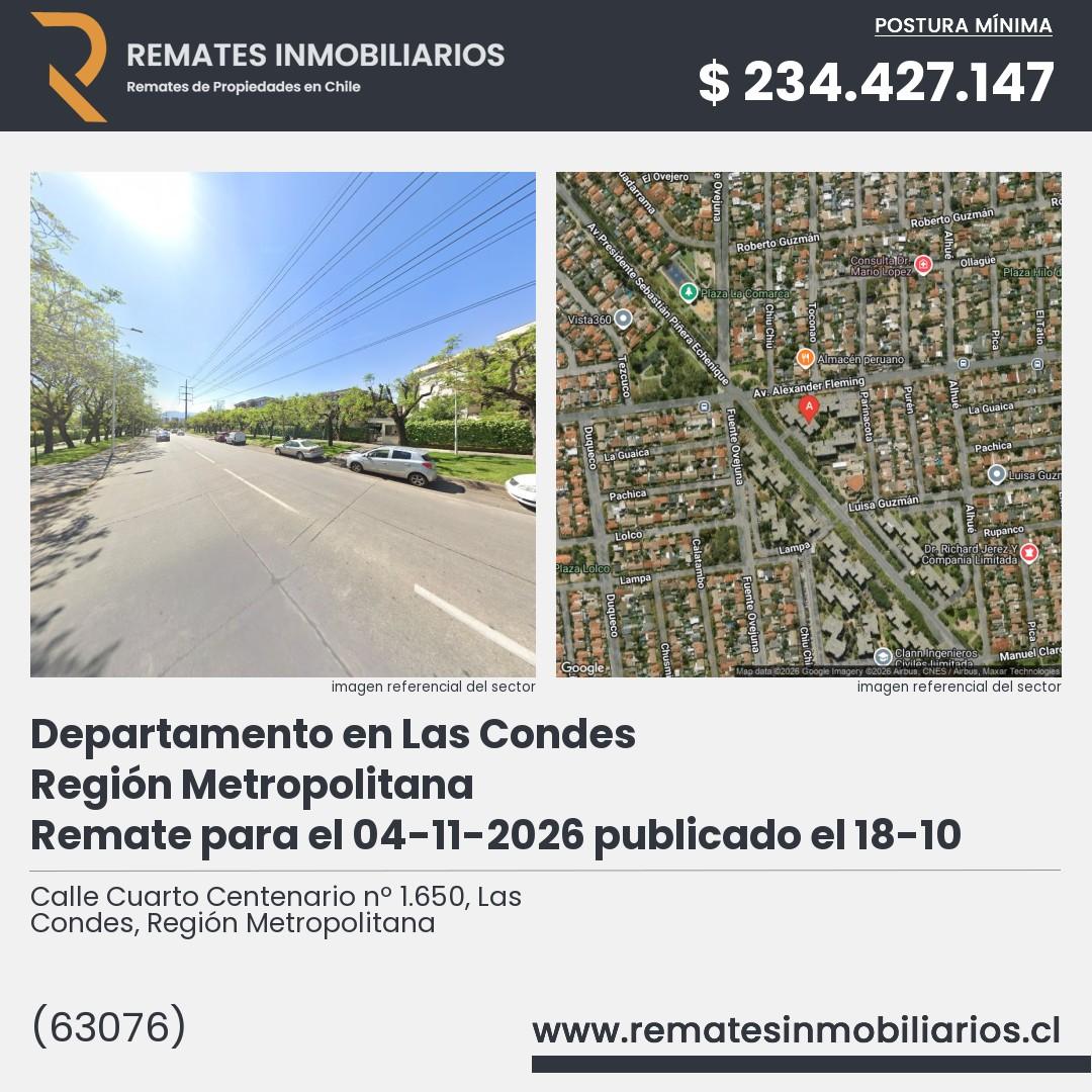 Imagen ficha Calle Cuarto Centenario nº 1.650, Las Condes, Región Metropolitana