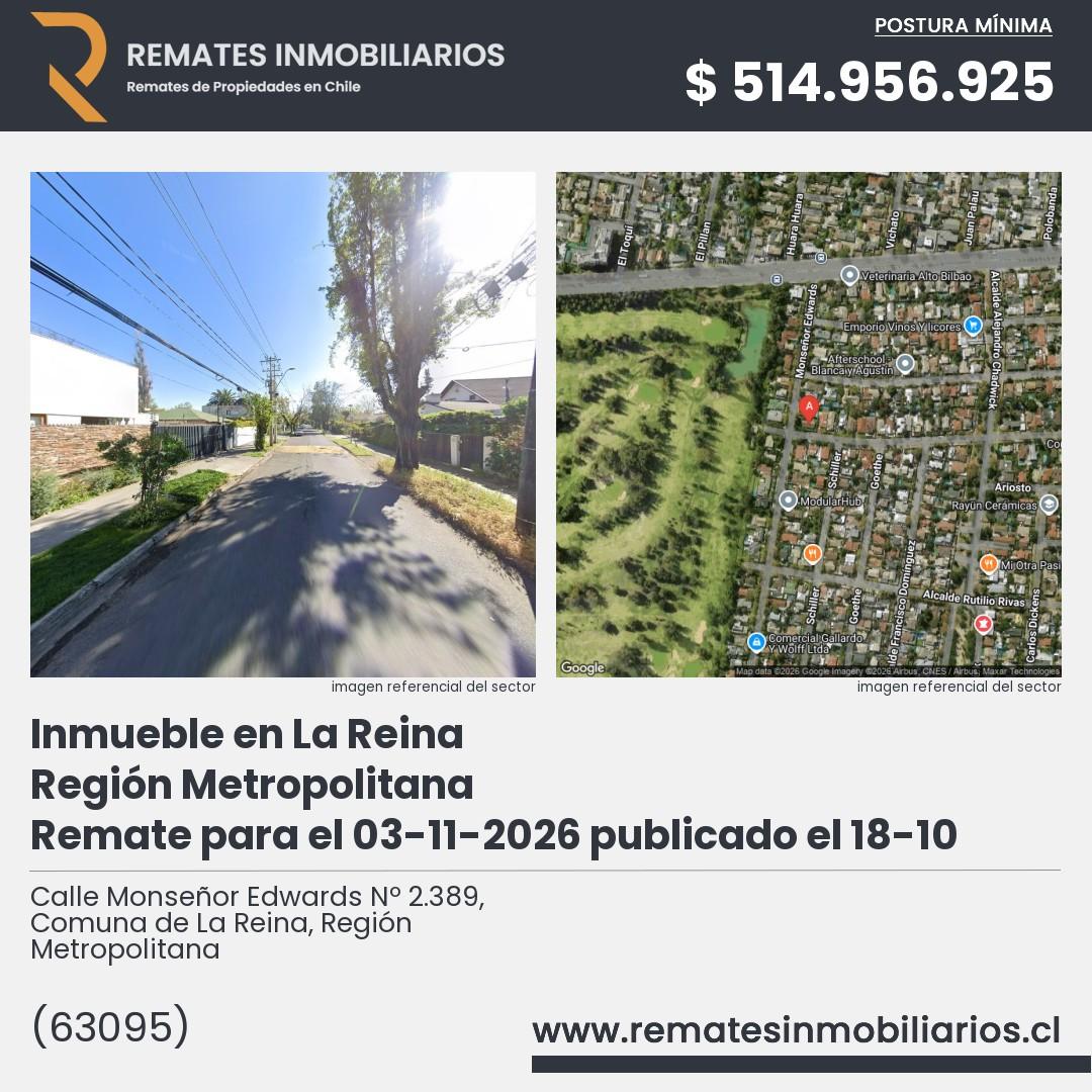 Imagen ficha Calle Monseñor Edwards Nº 2.389, Comuna de La Reina, Región Metropolitana