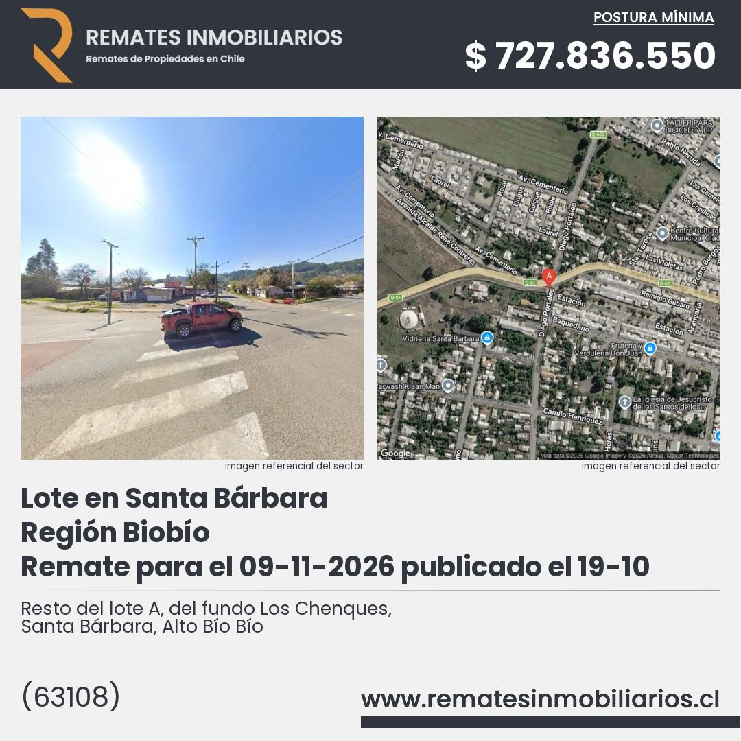 Imagen ficha Resto del lote A, del fundo Los Chenques, Santa Bárbara, Alto Bío Bío