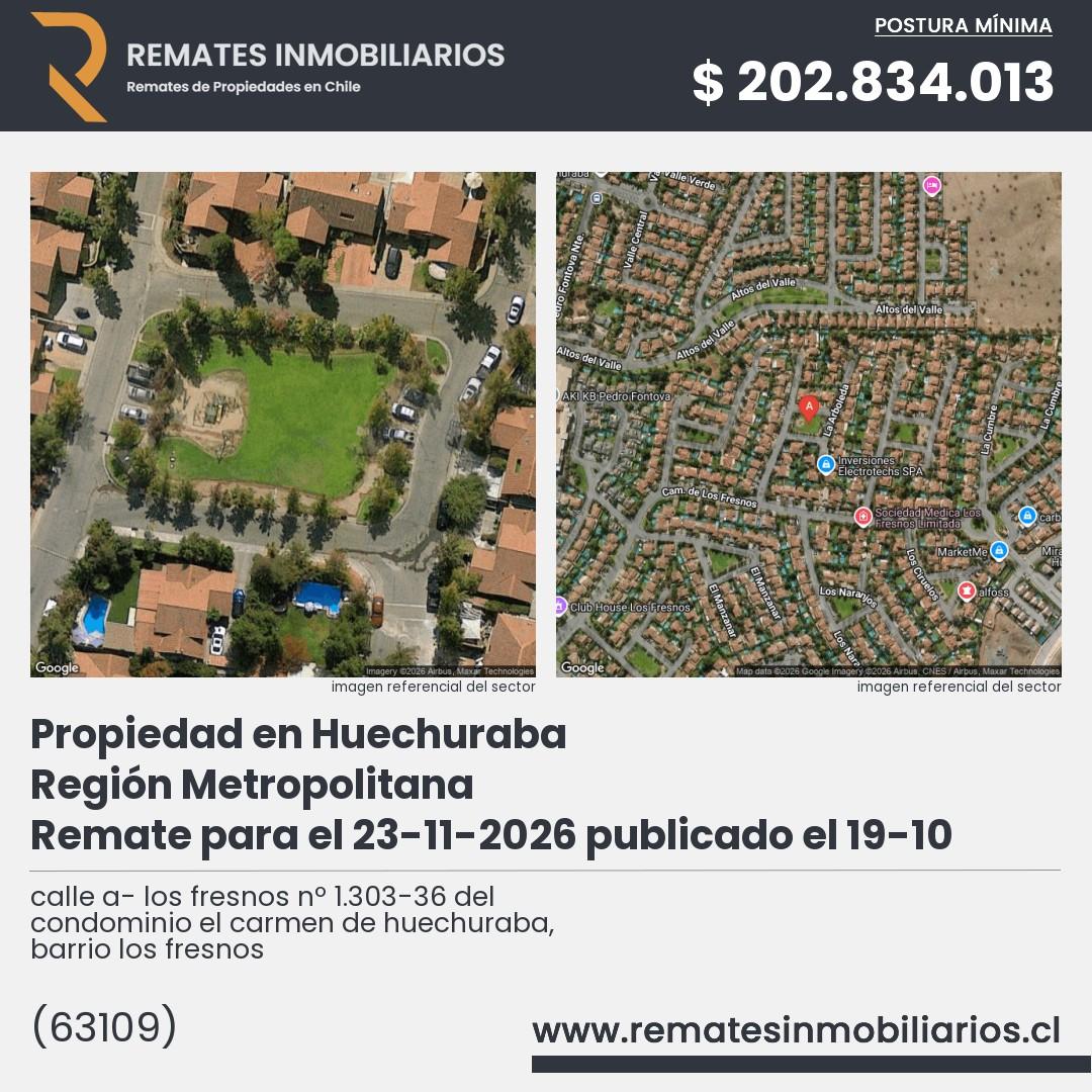Imagen ficha calle a- los fresnos nº 1.303-36 del condominio el carmen de huechuraba, barrio los fresnos