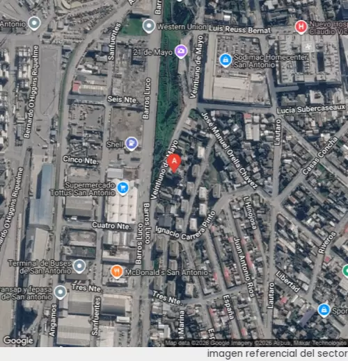 Vista satelital referencial