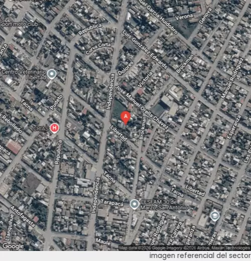 Vista satelital referencial